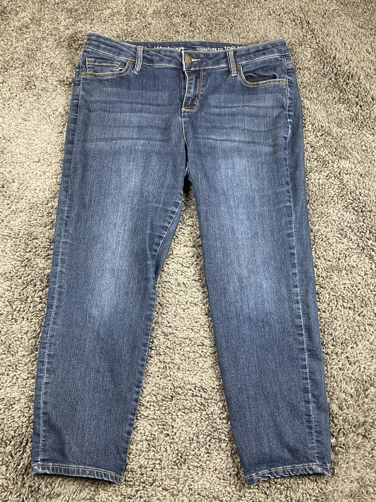 Westport Signature Fit Boyfriend Jeans Women’s 10P Blue Denim Petite Stretch 10P