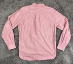 Tommy Hilfiger Shirt Mens Red Pink Graduate End-On-End Long Sleeve Button Sz M
