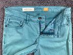 Pilcro & the Letterpress Stet Skinny Jeans Teal Turquoise Anthropologie Soft 29