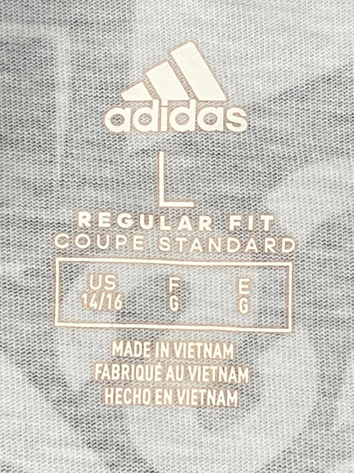 Adidas Unisex Youth Hoodie Pullover Large 14/16 Black White All Over Logo Print