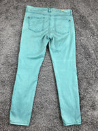 Pilcro & the Letterpress Stet Skinny Jeans Teal Turquoise Anthropologie Soft 29