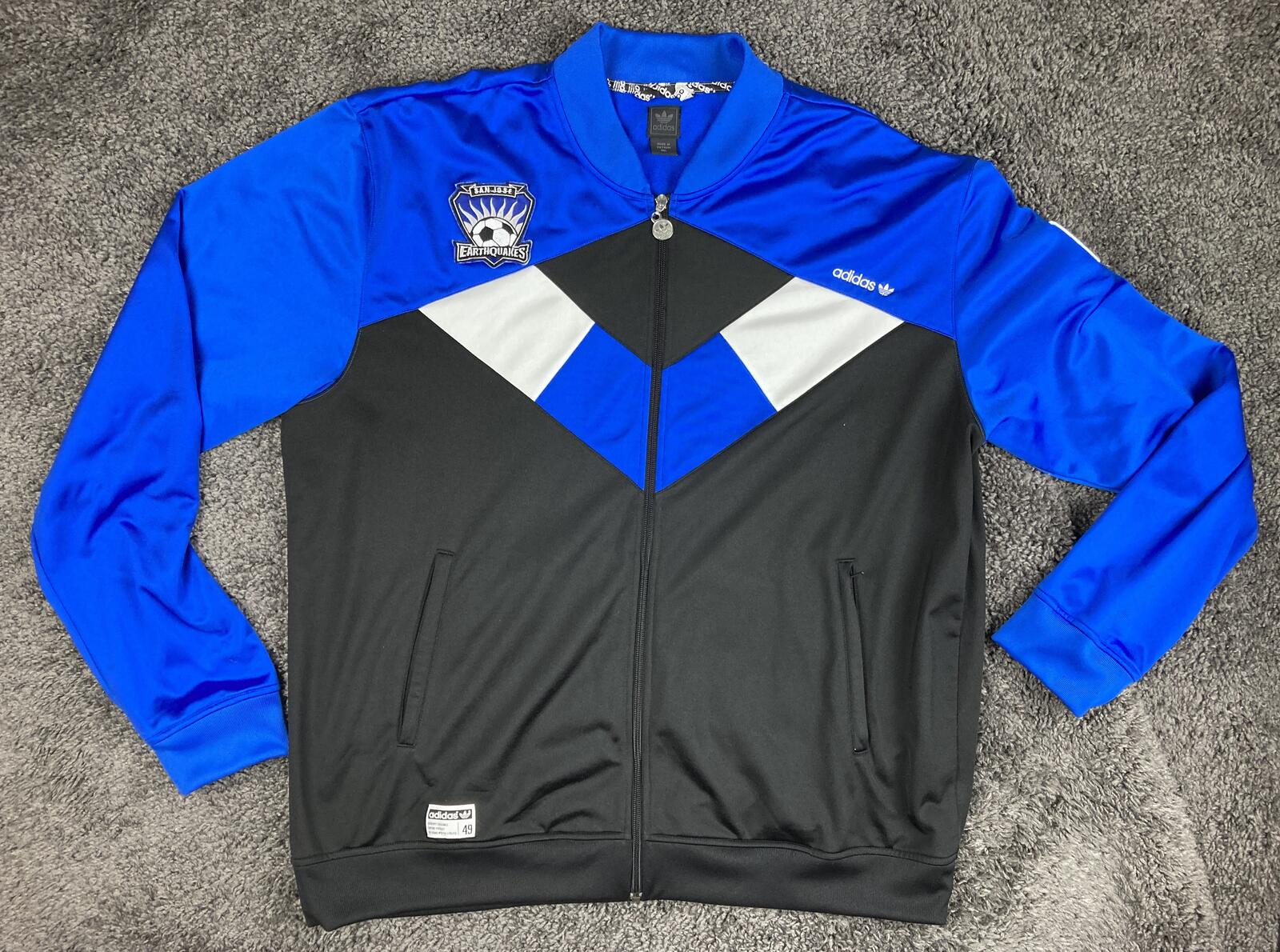Adidas San Jose Earthquakes MLS 2009 Track Jacket Mens Blue Black Full Zip 3XL