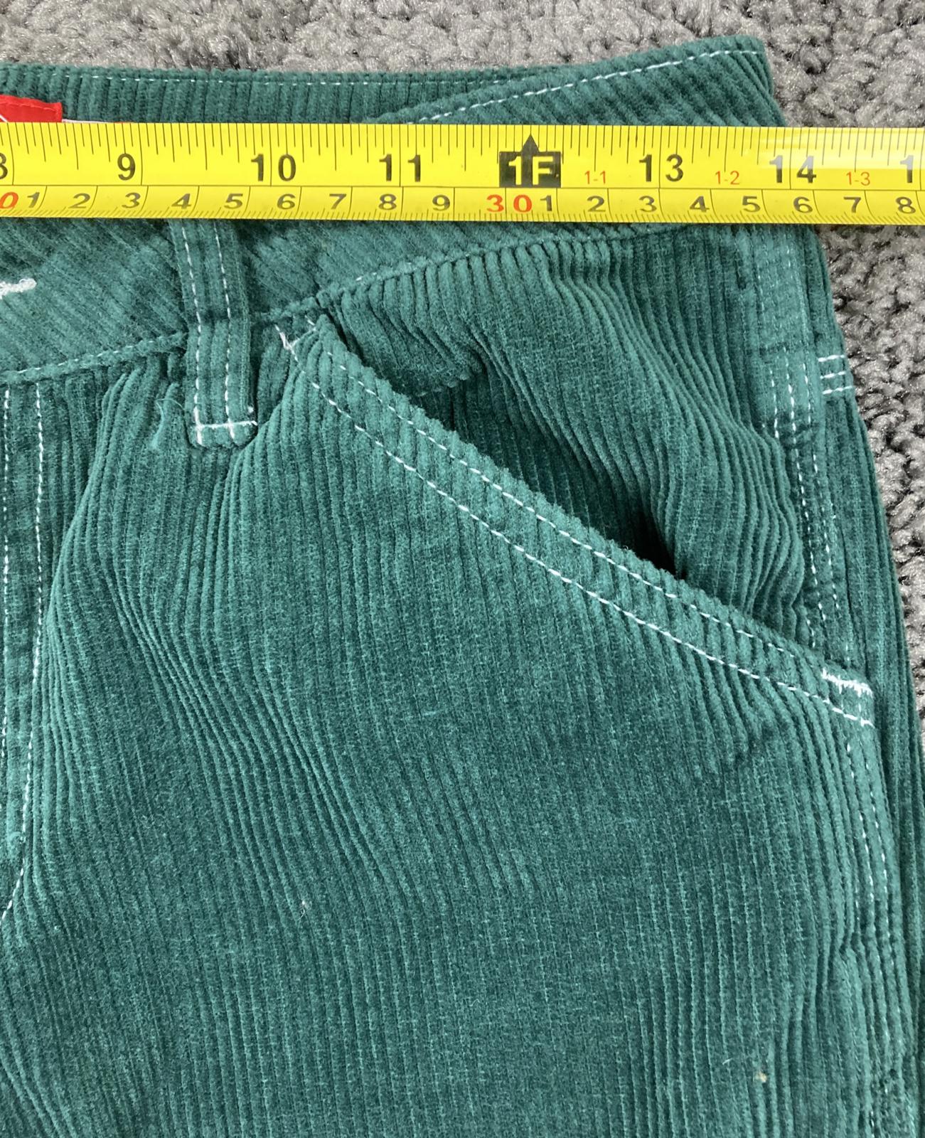 Dickies Womens Green Corduroy Carpenter Pants Size 0/24 Workwear Utility