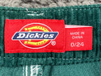 Dickies Womens Green Corduroy Carpenter Pants Size 0/24 Workwear Utility