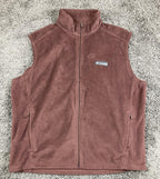 Columbia Steens Mountain Fleece Vest Mens Brown Full Zip Sz XL