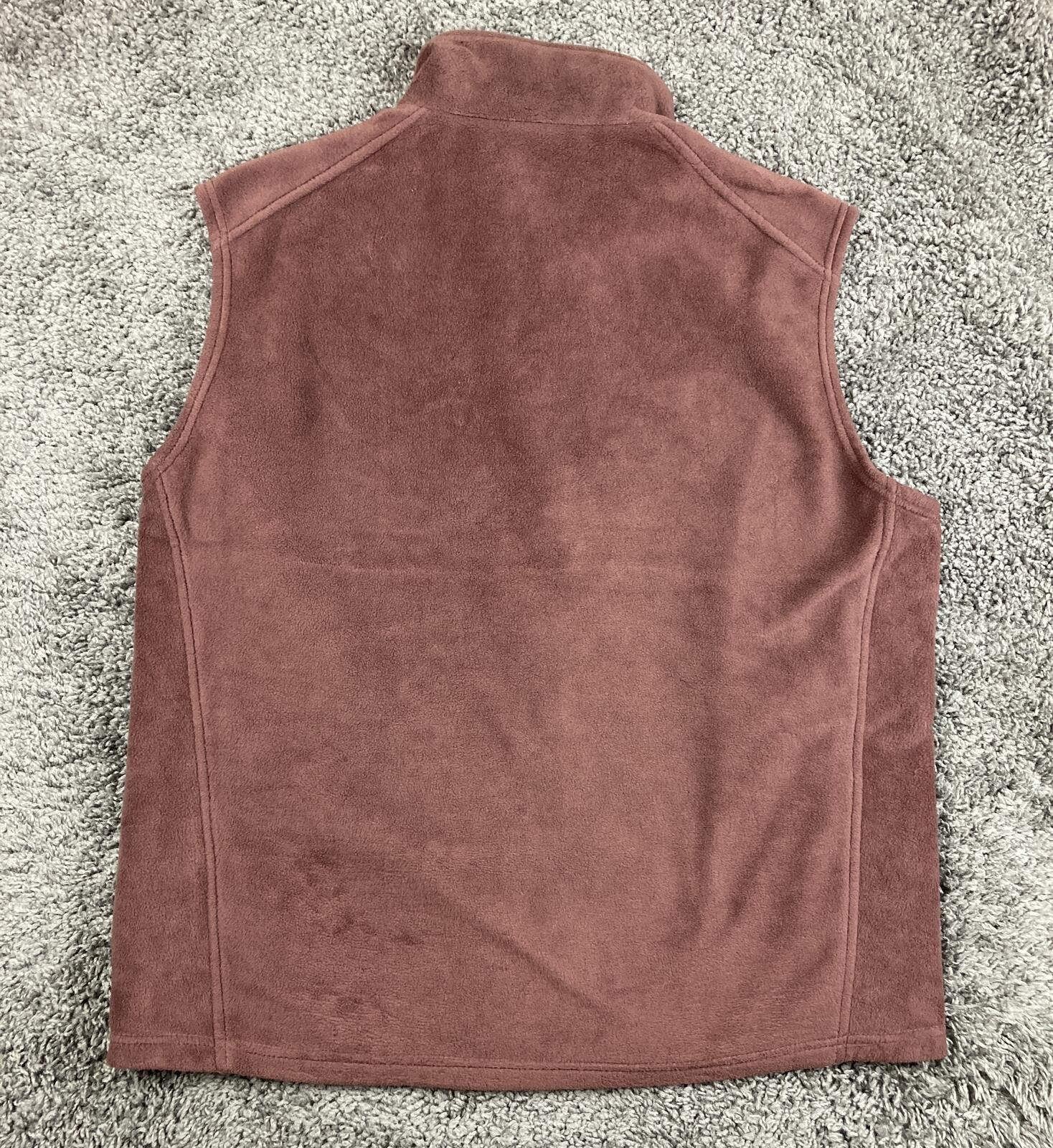 Columbia Steens Mountain Fleece Vest Mens Brown Full Zip Sz XL