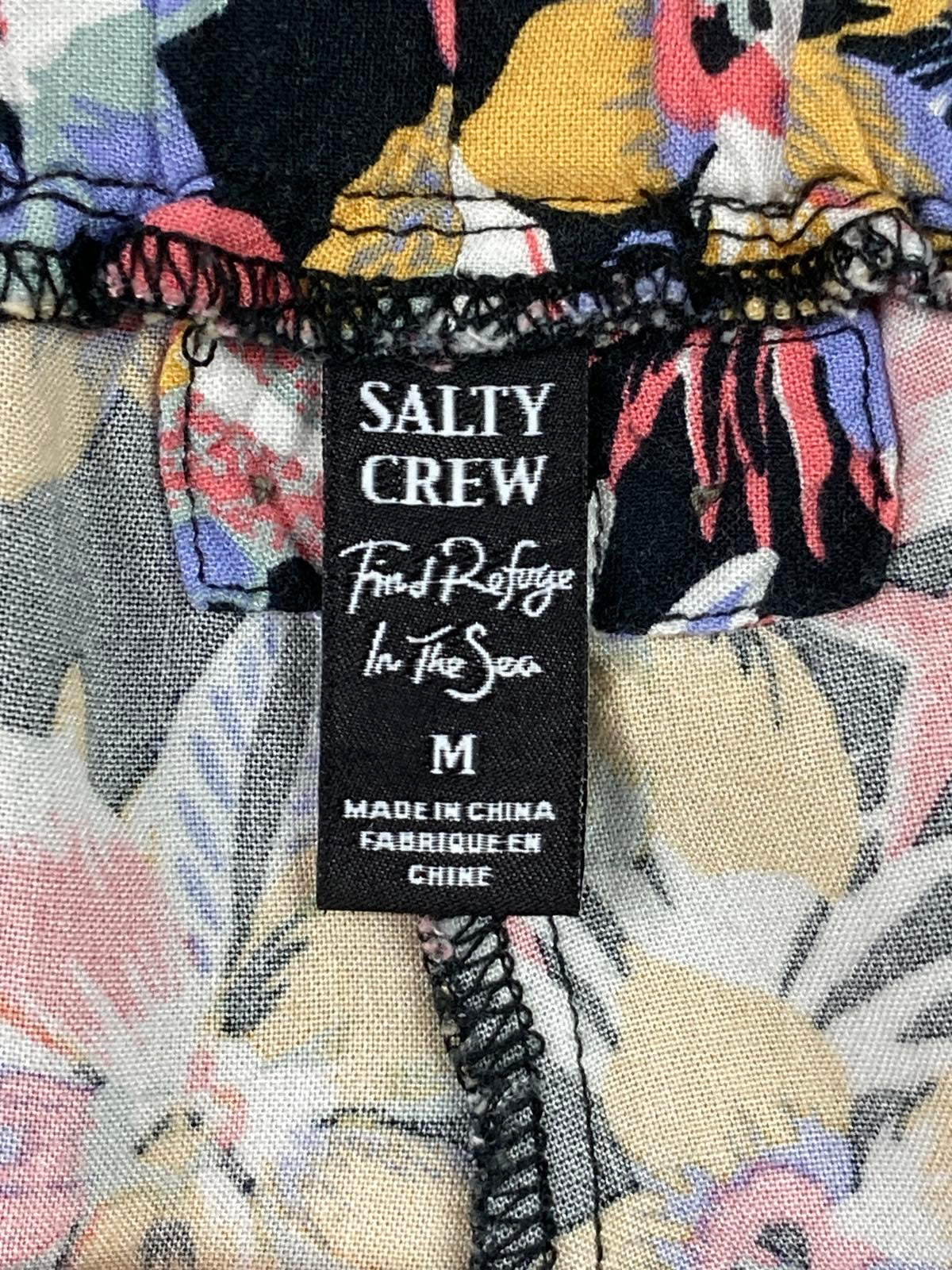 Salty Crew Pants Drifting Tropical Floral Beach Womens Size M Lounge Drawstring