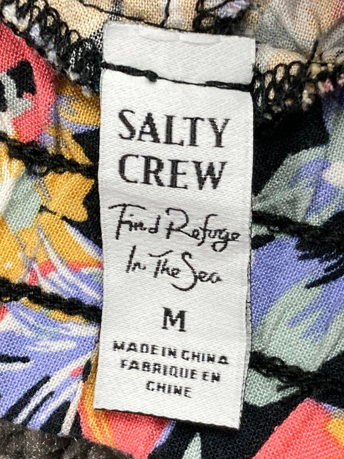 Salty Crew Pants Drifting Tropical Floral Beach Womens Size M Lounge Drawstring