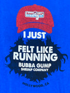 Bubba Gump Shrimp Co I Just Felt Like Running T-Shirt Mens XL Blue Hollywood CA