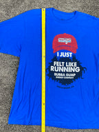 Bubba Gump Shrimp Co I Just Felt Like Running T-Shirt Mens XL Blue Hollywood CA