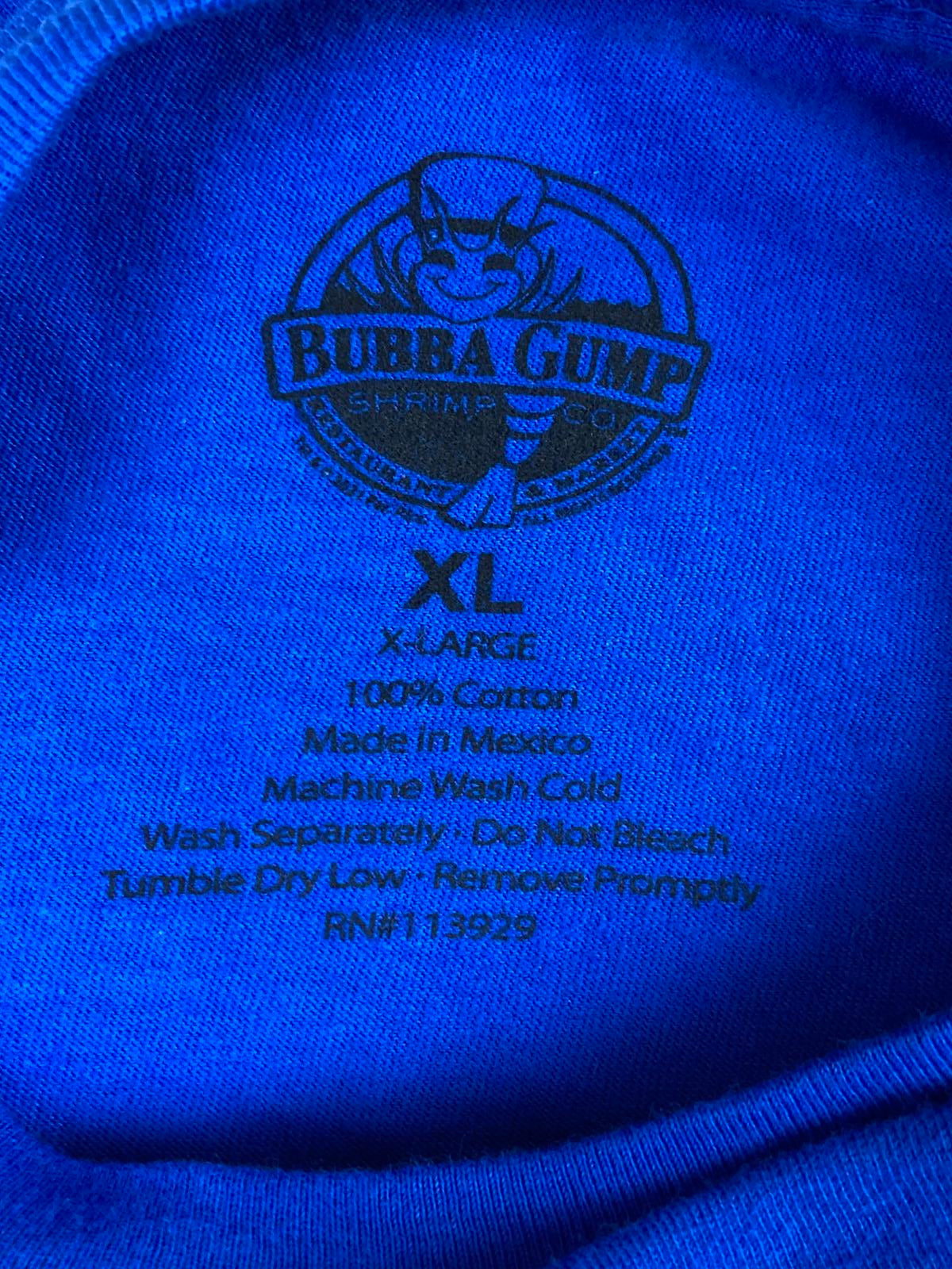 Bubba Gump Shrimp Co I Just Felt Like Running T-Shirt Mens XL Blue Hollywood CA
