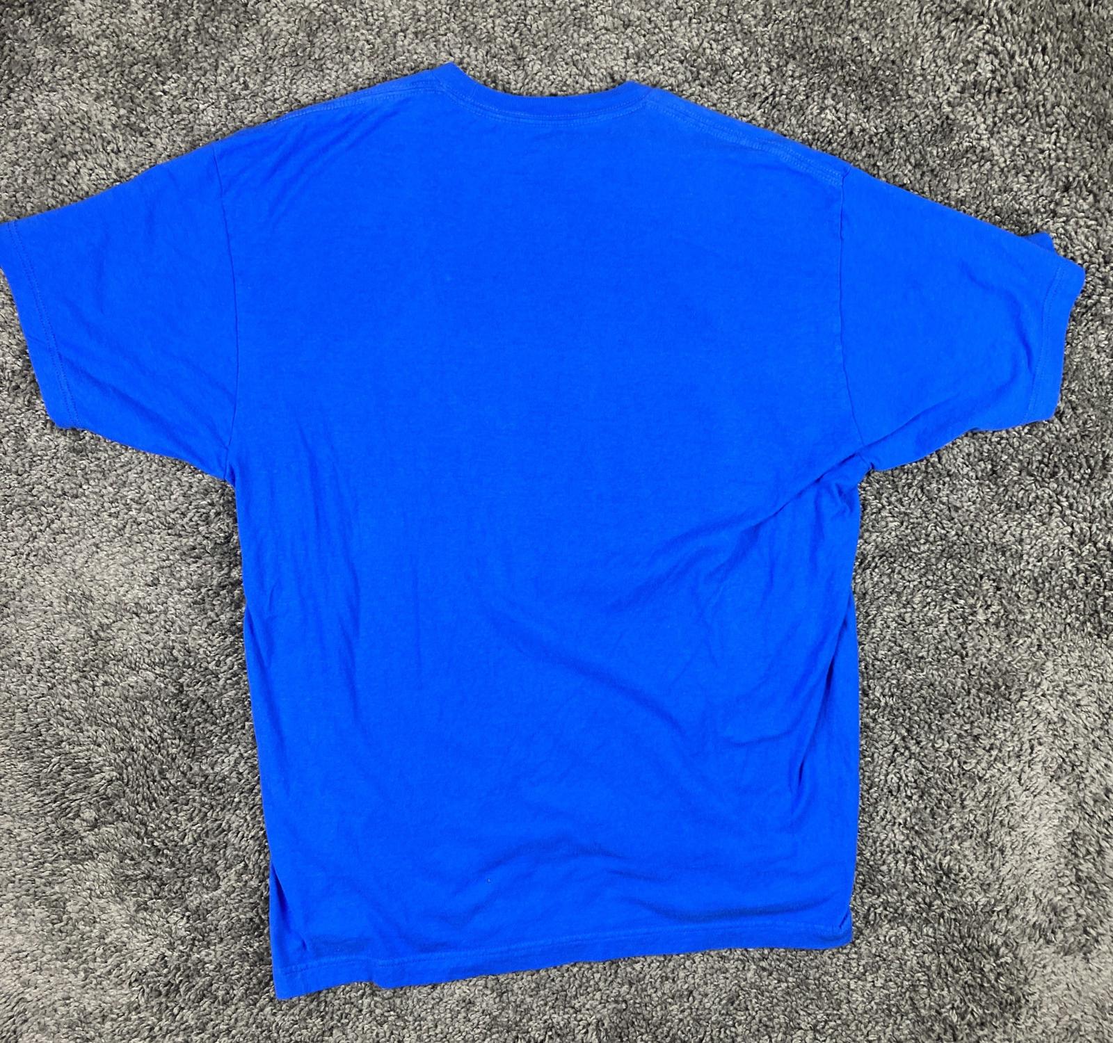 Bubba Gump Shrimp Co I Just Felt Like Running T-Shirt Mens XL Blue Hollywood CA
