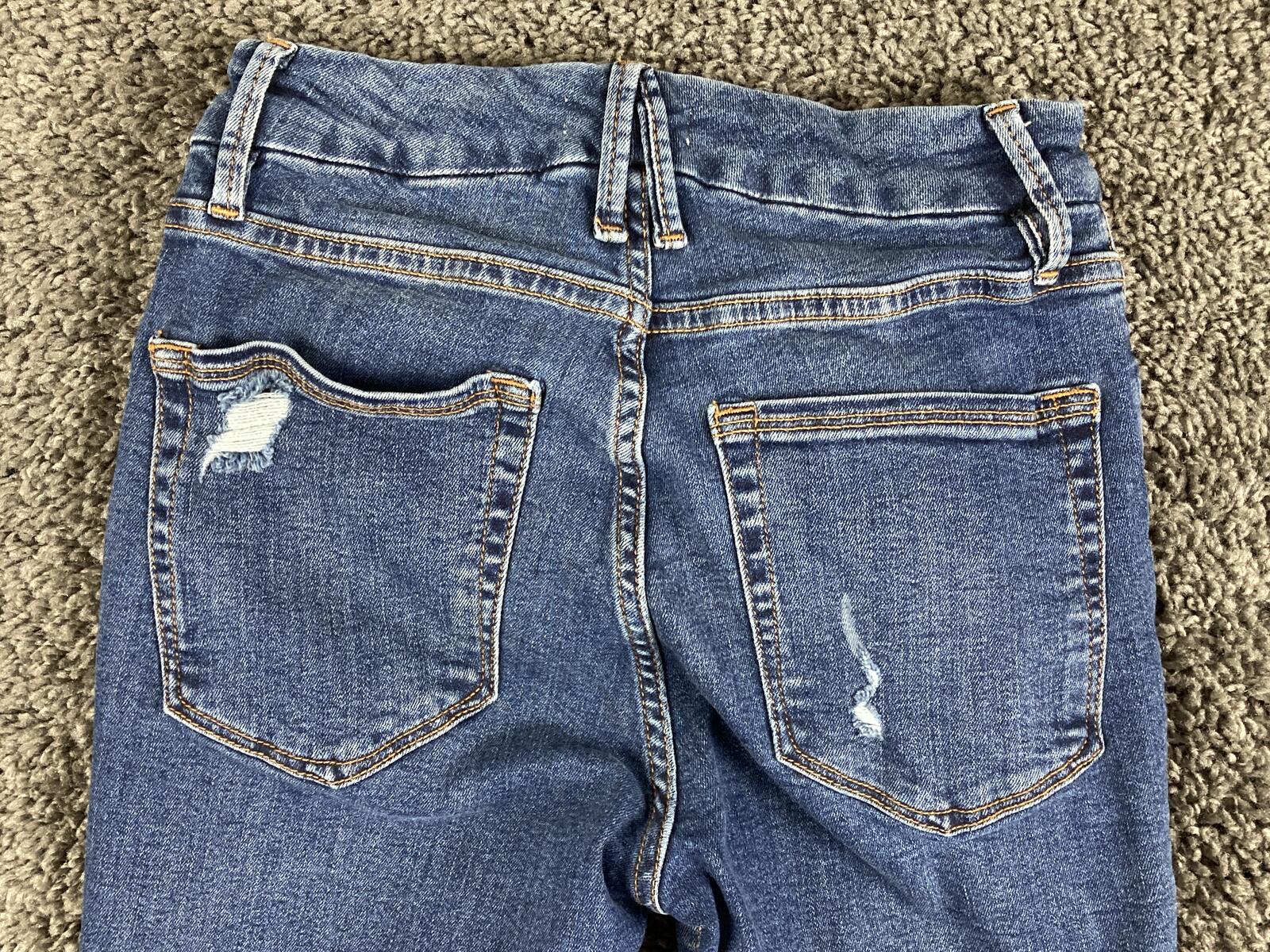 Good American Good Legs Chew Hem Skinny Jeans Womens Medium Wash  Size 2/26
