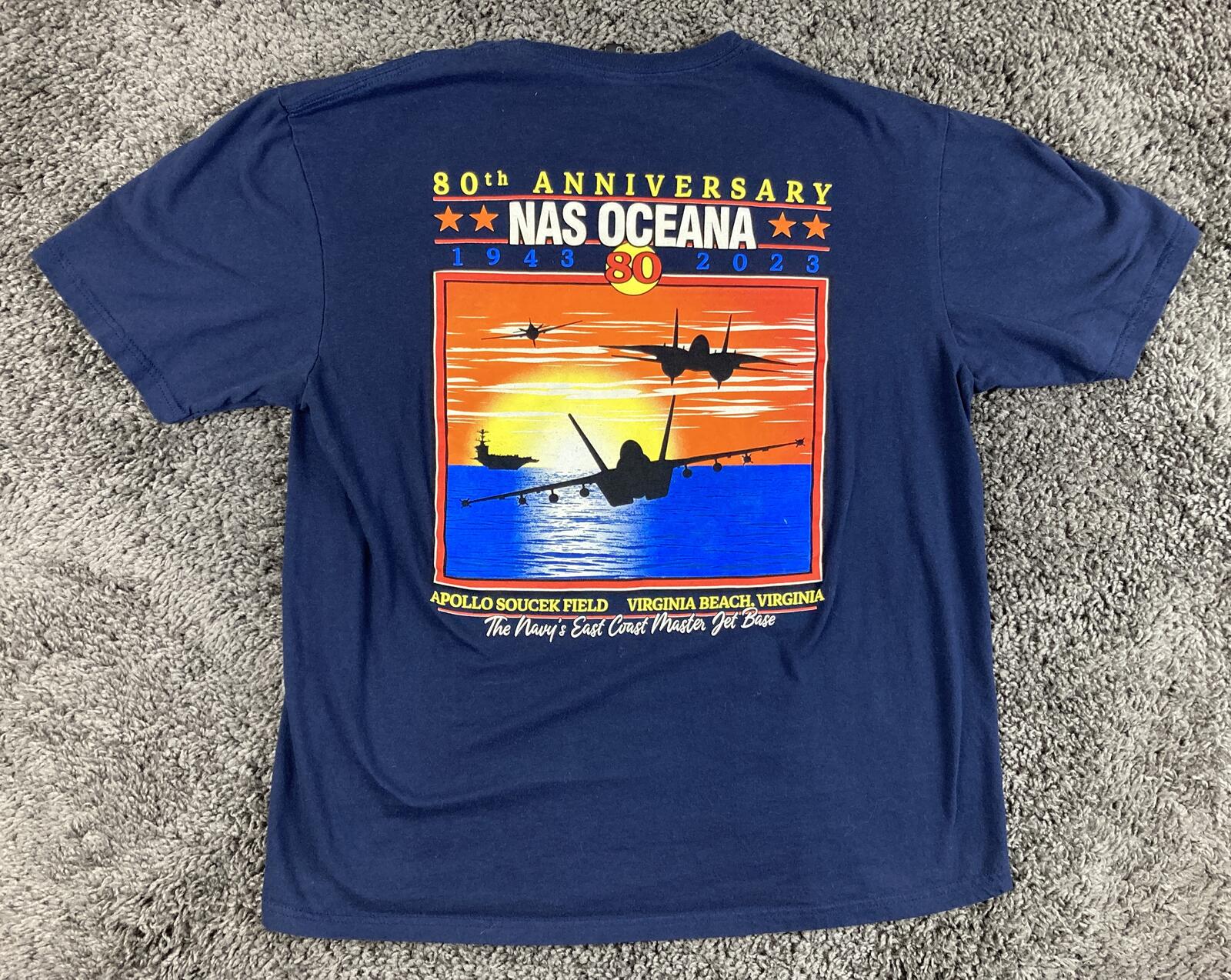 Apollo Soucesk Field T-Shirt Mens Navy Blue 30th Anniversary Nas Oceana Sz XL