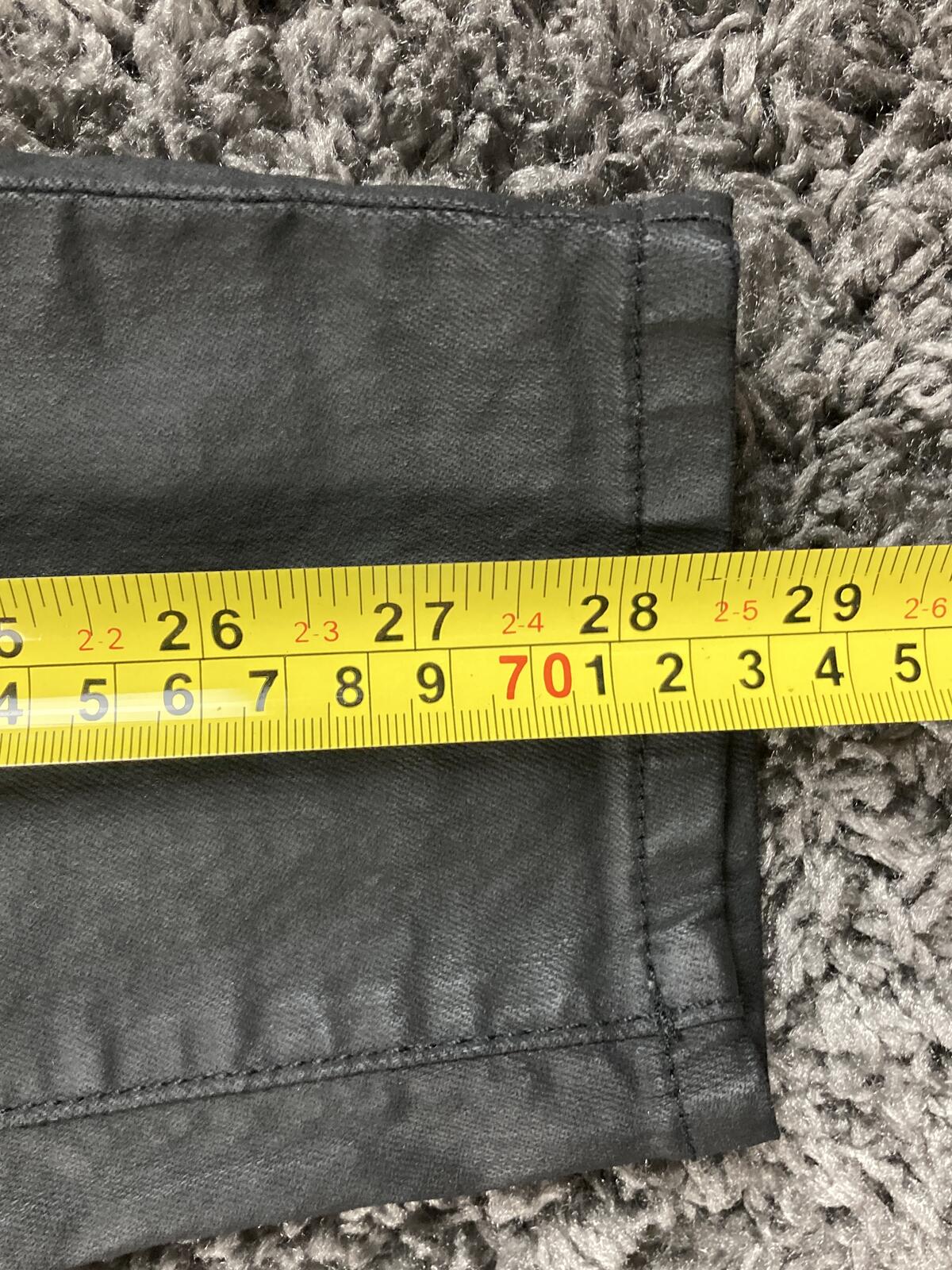 Karen Millen Black Coated Skinny Jeans 32x29 Leather Look Stretch Size 10