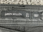 Karen Millen Black Coated Skinny Jeans 32x29 Leather Look Stretch Size 10