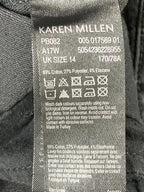 Karen Millen Black Coated Skinny Jeans 32x29 Leather Look Stretch Size 10
