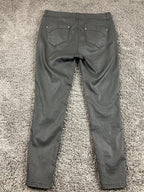 Karen Millen Black Coated Skinny Jeans 32x29 Leather Look Stretch Size 10