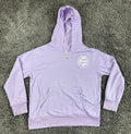 Hurley Girls Hoodie Purple Lavender Lace Up V-Neck Tropical Wave Logo Size S 7/8