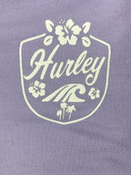 Hurley Girls Hoodie Purple Lavender Lace Up V-Neck Tropical Wave Logo Size S 7/8