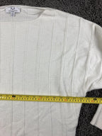 Magaschoni Women's Ivory Ribbed Dolman Sleeve Boat Neck Sweater Sz 1X