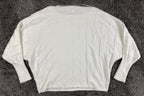 Magaschoni Women's Ivory Ribbed Dolman Sleeve Boat Neck Sweater Sz 1X