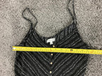 Beceel Jumpsuit Black White Stripe Wide Leg Button Front Boho Summer Sz Large