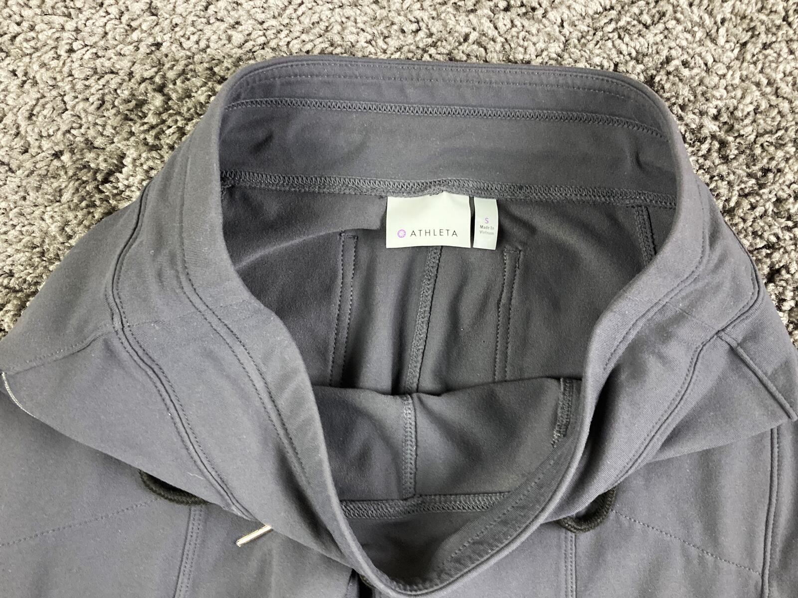 Athleta Metro Slouch Jogger Pants Womens Gray Zip Pockets Stretch Casual Sz S