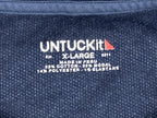 UNTUCKit Schrock Henley Shirt Men's Blue Navy Cotton Modal Waffle Long Sleeve XL