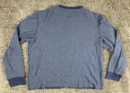 UNTUCKit Schrock Henley Shirt Men's Blue Navy Cotton Modal Waffle Long Sleeve XL