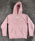 Glossier Original Pink Hoodie Extra Small Pullover Logo Smiley Wave Sz XS