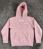 Glossier Original Pink Hoodie Extra Small Pullover Logo Smiley Wave Sz XS