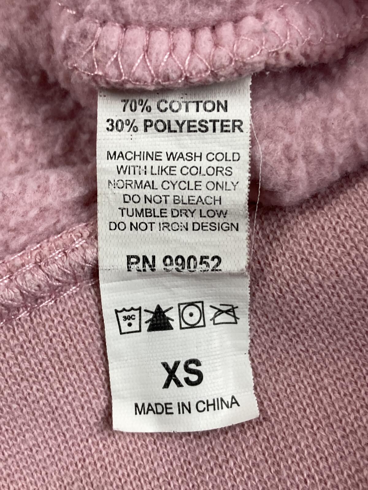 Glossier Original Pink Hoodie Extra Small Pullover Logo Smiley Wave Sz XS