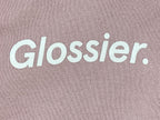 Glossier Original Pink Hoodie Extra Small Pullover Logo Smiley Wave Sz XS