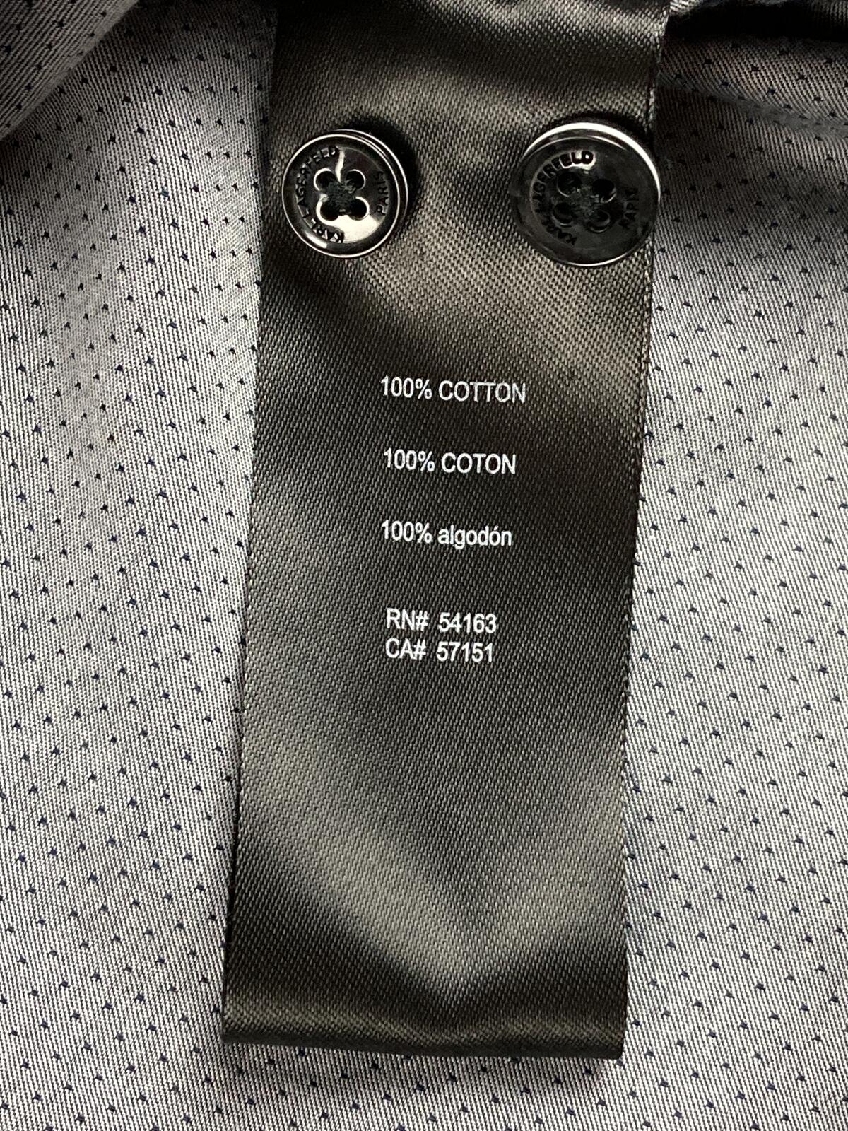 Karl Lagerfeld Paris Mens Shirt Blue White Polka Dot Button Down Cotton Sz Large