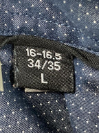 Karl Lagerfeld Paris Mens Shirt Blue White Polka Dot Button Down Cotton Sz Large