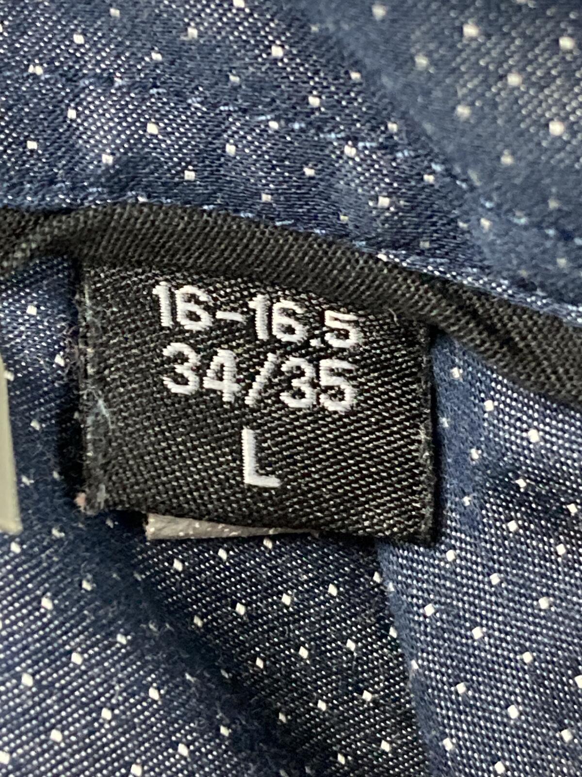 Karl Lagerfeld Paris Mens Shirt Blue White Polka Dot Button Down Cotton Sz Large