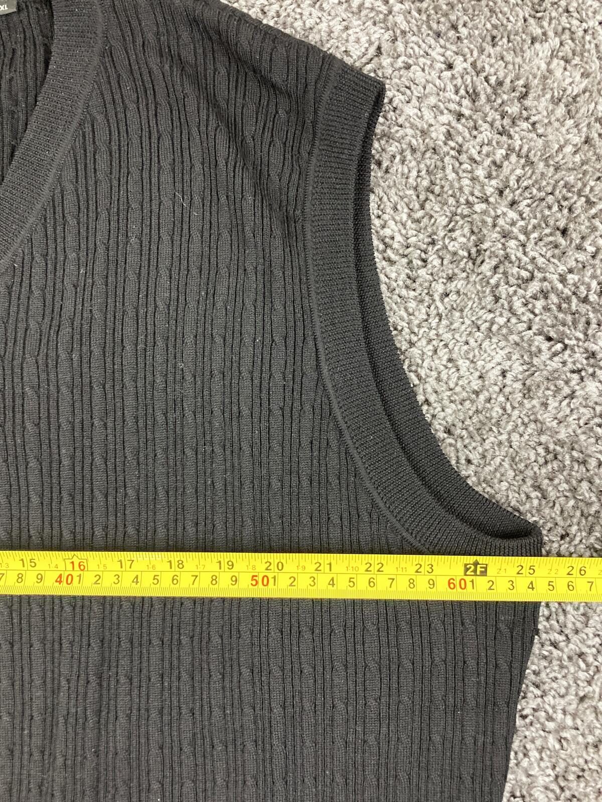 Callaway Golf Sweater Vest Cable Knit Men's Black Vintage Merino Wool Sz XL