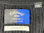 Callaway Golf Sweater Vest Cable Knit Men's Black Vintage Merino Wool Sz XL
