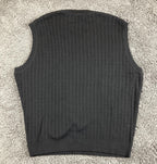 Callaway Golf Sweater Vest Cable Knit Men's Black Vintage Merino Wool Sz XL