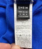 Shein Cropped Old English Graffiti Hoodie Zip Up Hoodie Womens M Blue