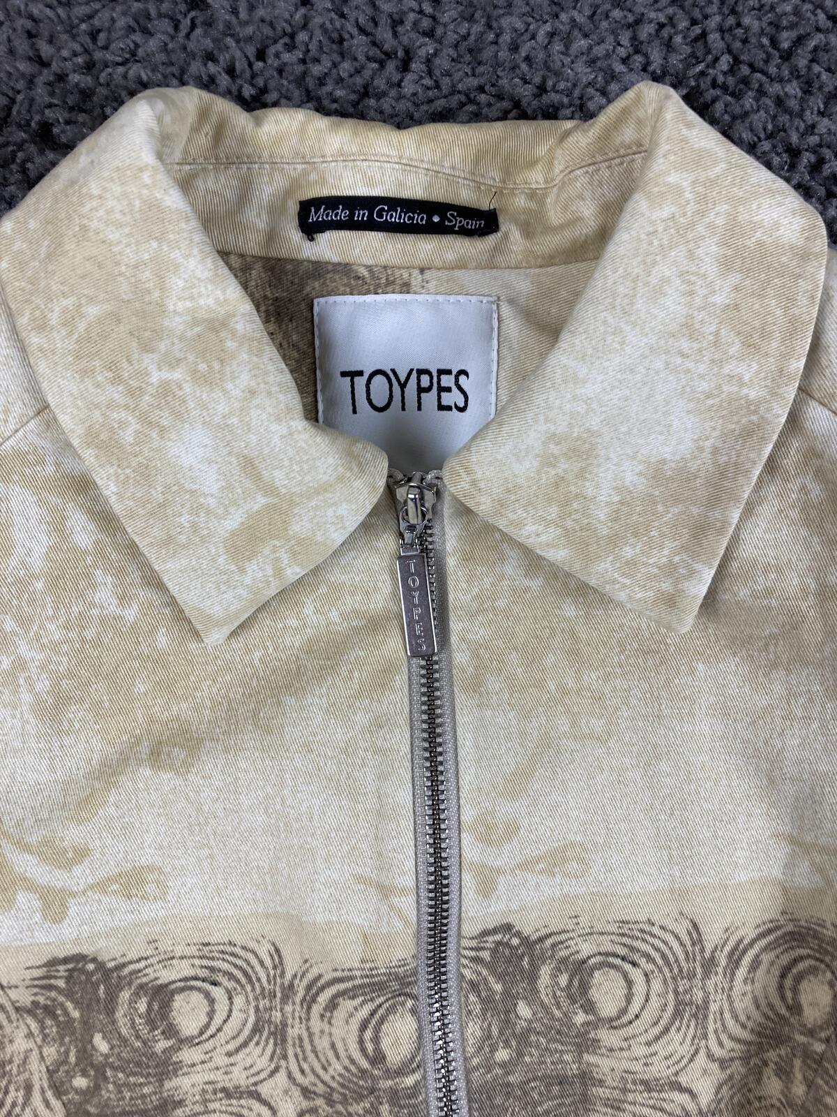 TOYPES Spain Vintage Zip Up Jacket Patchwork Art To Wear Cotton Women’s Size 6