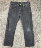 Levi's 505 Regular Fit Jeans 31x30 Black Wash Straight Leg Denim