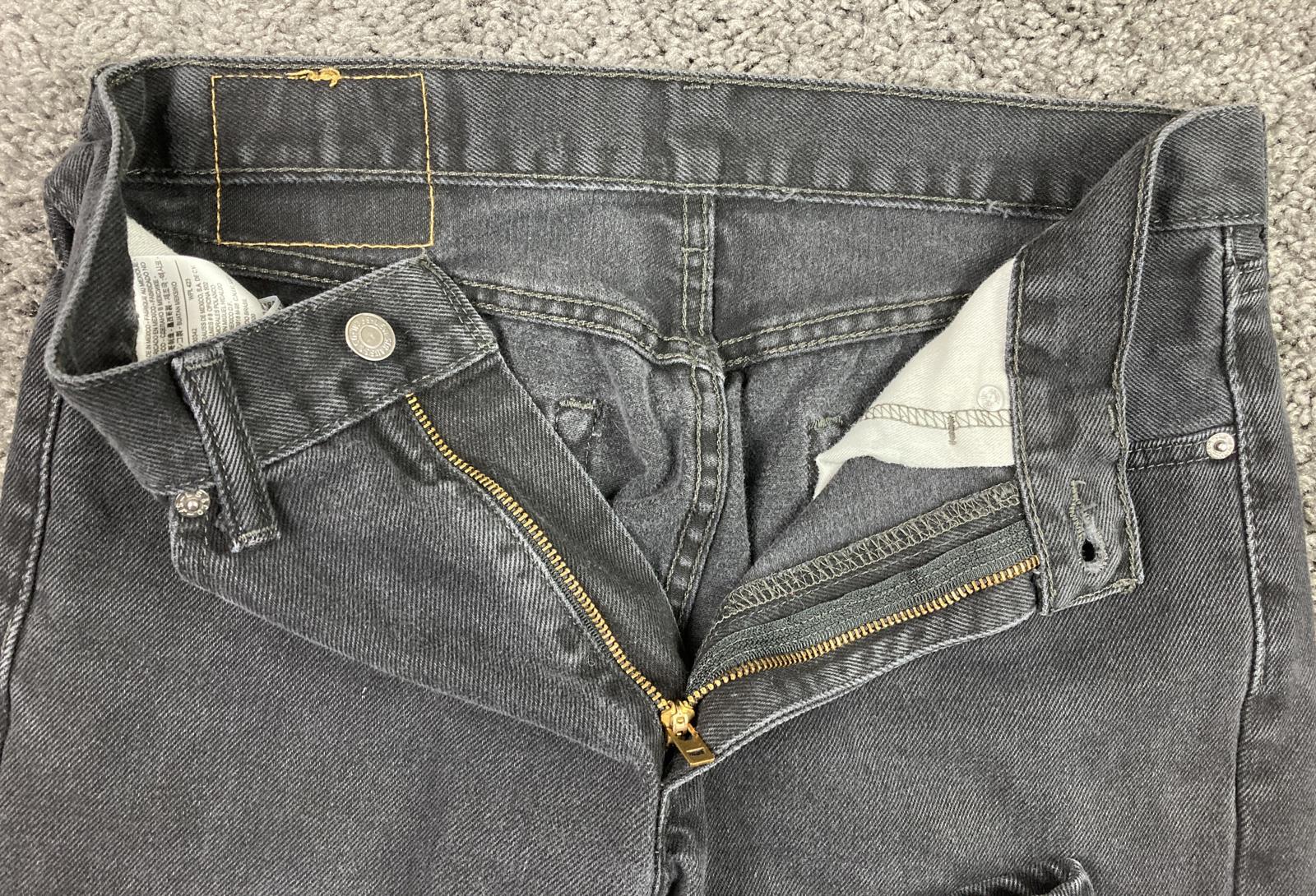 Levi's 505 Regular Fit Jeans 31x30 Black Wash Straight Leg Denim