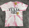Buc-ee's Texas Vibes T-Shirt Pink White Tie Dye Graphic Tee NWT Adult Medium