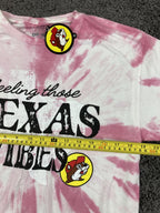 Buc-ee's Texas Vibes T-Shirt Pink White Tie Dye Graphic Tee NWT Adult Medium