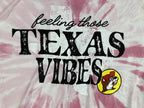 Buc-ee's Texas Vibes T-Shirt Pink White Tie Dye Graphic Tee NWT Adult Medium