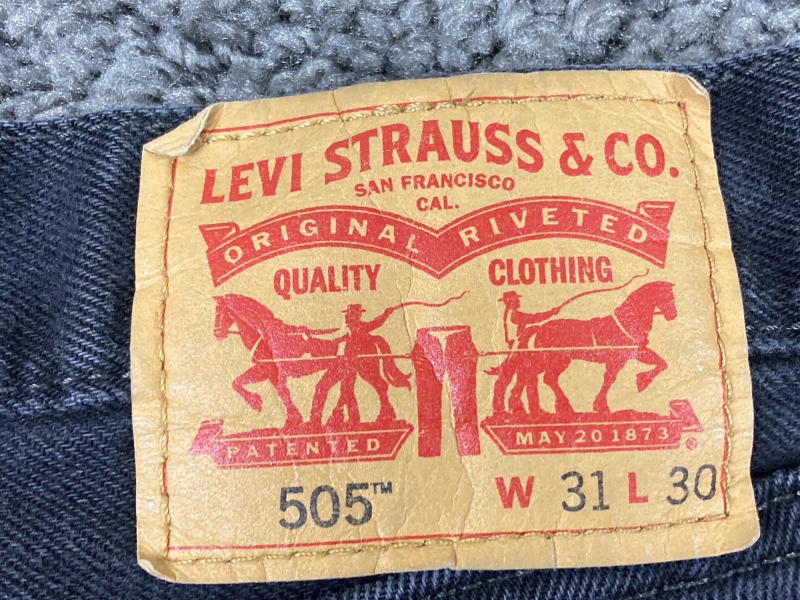 Levi's 505 Regular Fit Jeans 31x30 Black Wash Straight Leg Denim