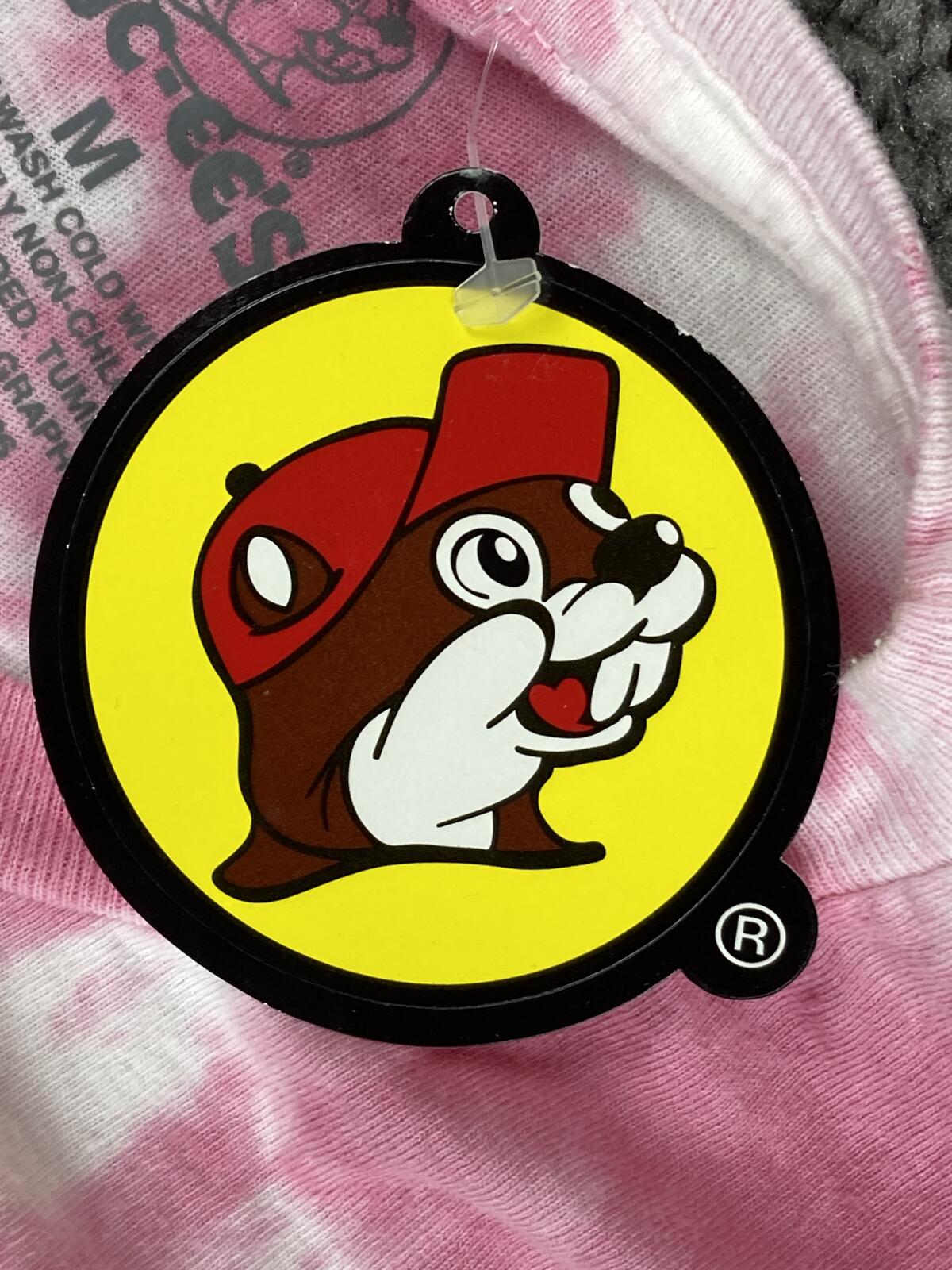 Buc-ee's Texas Vibes T-Shirt Pink White Tie Dye Graphic Tee NWT Adult Medium