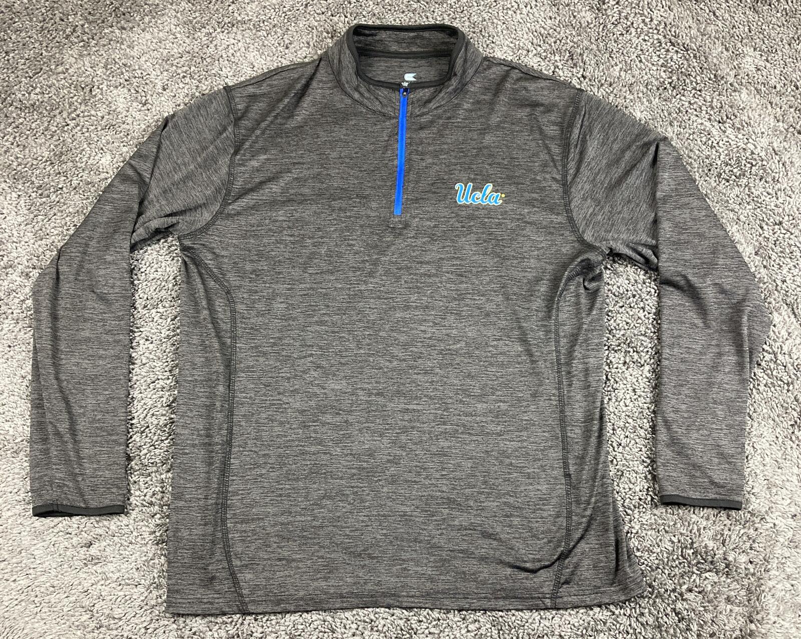 UCLA Bruins Colosseum Quarter Zip Pullover Shirt Men’s Large Gray Heather